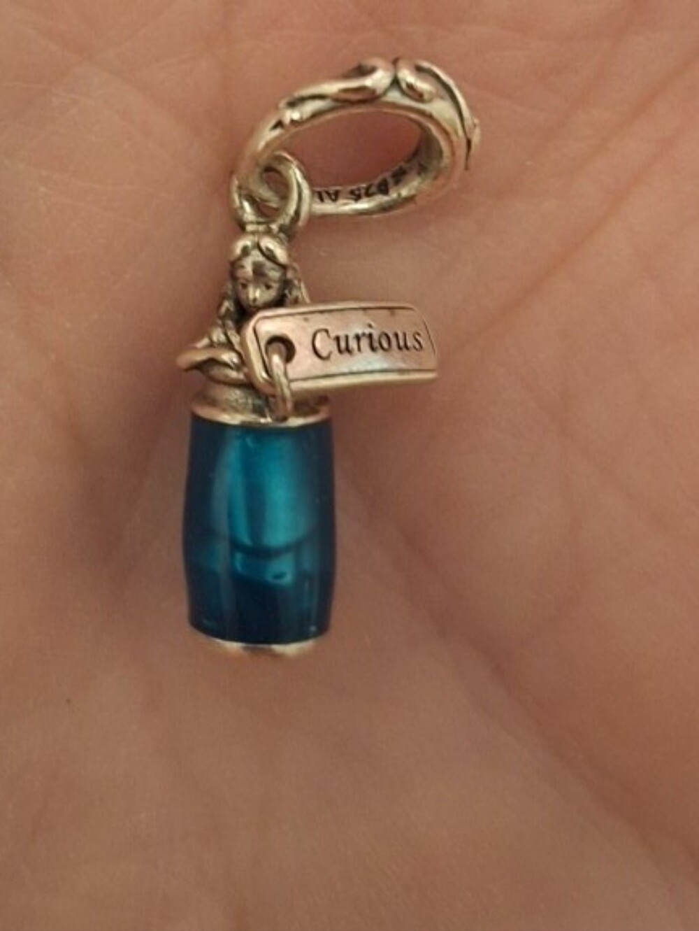 Pandora Disney Alice In Bottle Charm - "Always Curious" Tag